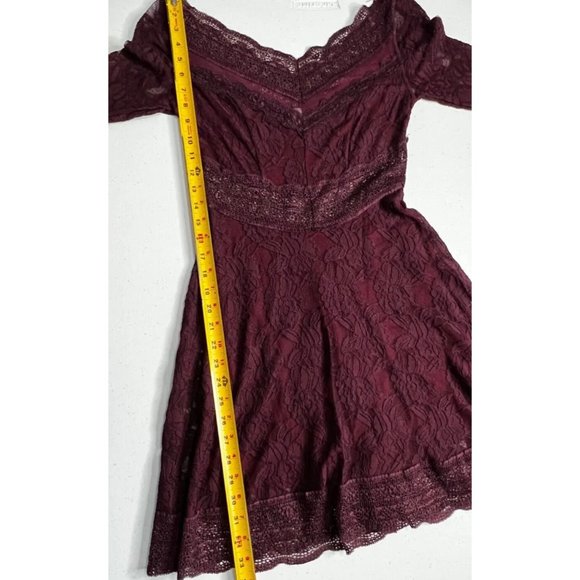Free People Womens Burgundy Red Lace Dress Size Small - Picture 9 of 11